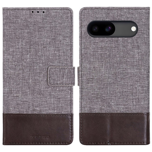 MUXMA MX102 For Google Pixel 8a Case Canvas+Leather+TPU Phone Wallet Cover - Brown