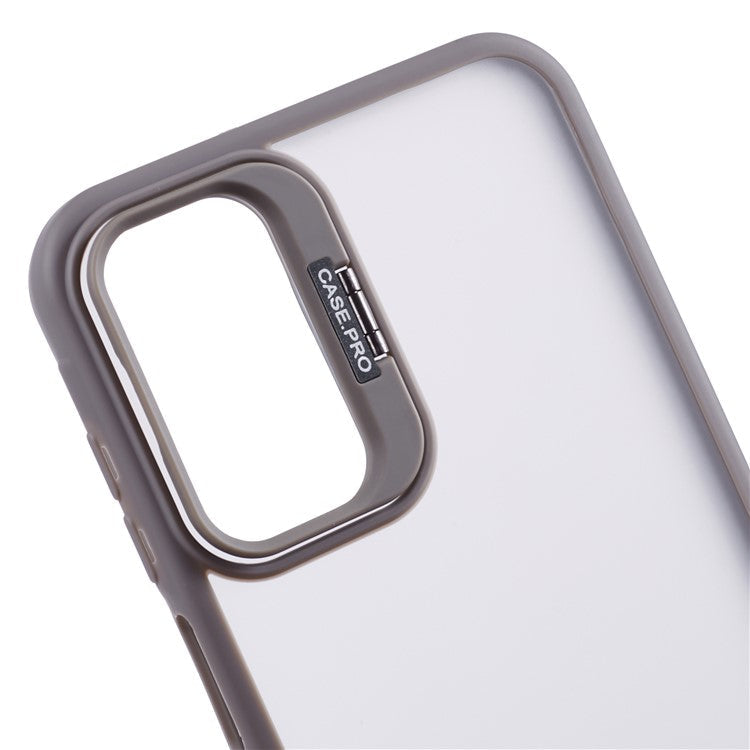 NKS Series For Samsung Galaxy A55 5G Case Skin-Touch TPU+PC Phone Cover with Kickstand - Grey