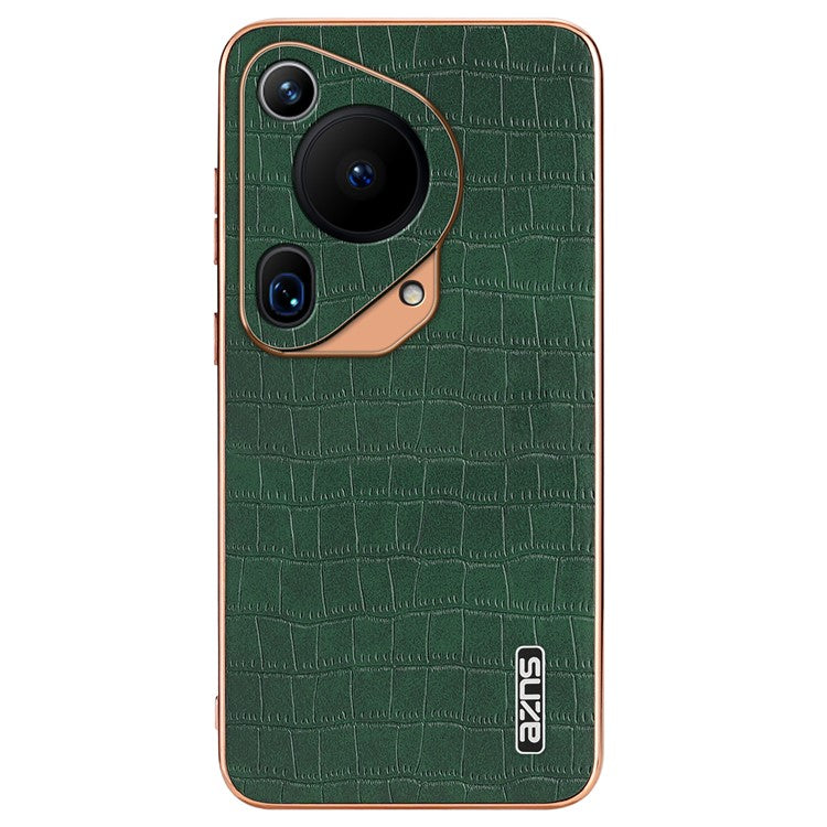 AZNS For Huawei Pura 70 Ultra Case Leather Electroplating Phone Cover Crocodile Pattern Textured - Green