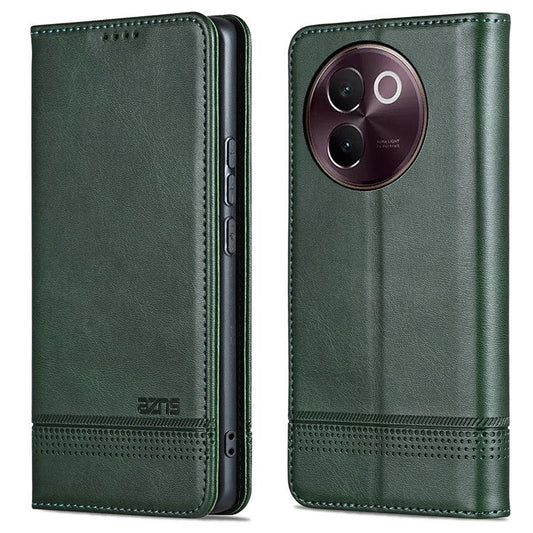 AZNS For vivo V30e 5G Case Leather Phone Cover Hidden Magnetic Adsorption - Green