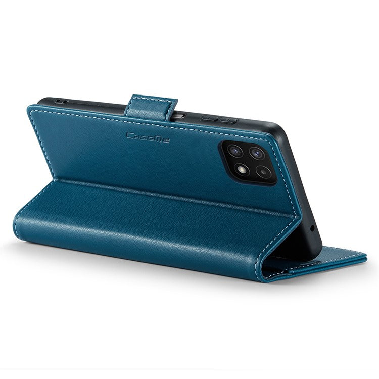 CASEME 023 Series For Samsung Galaxy A22 5G (EU Version) / F42 5G Wallet Case RFID Blocking Phone Cover - Blue