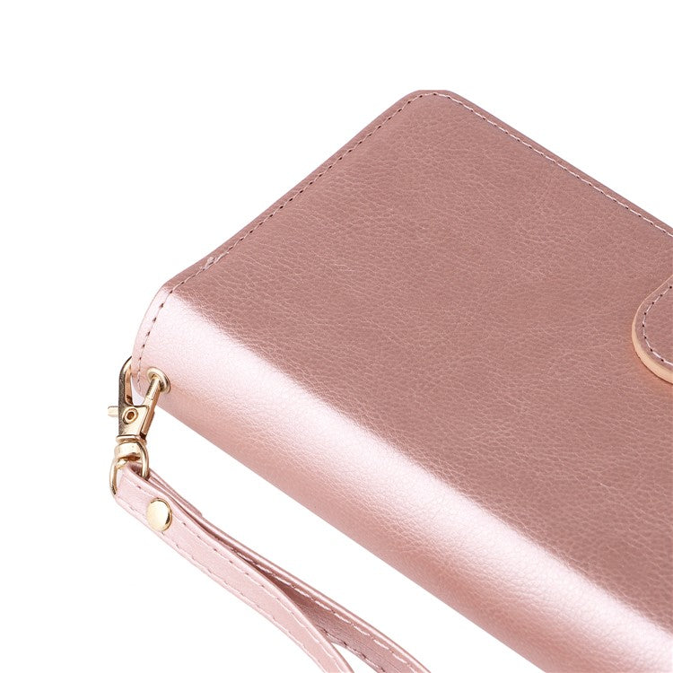 For Samsung Galaxy A14 5G Case 9 Card Slots PU Leather Zipper Phone Cover - Rose Gold