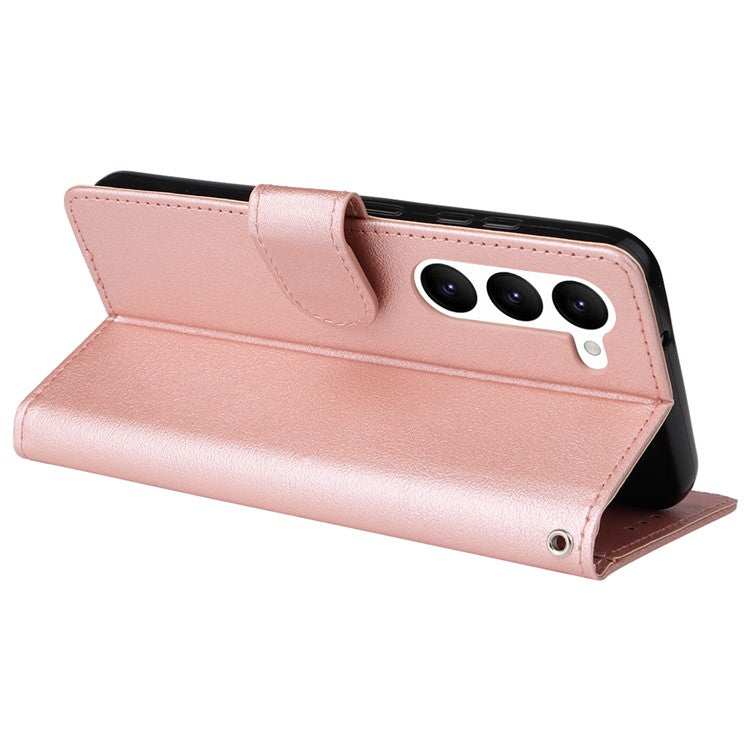 For Samsung Galaxy S23 Wallet Case 3 Card Slots Slim-Fit PU Leather Stand Phone Cover - Rose Gold