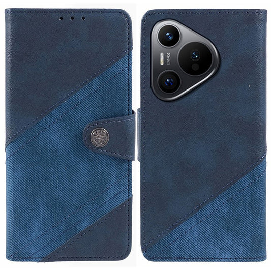 For Huawei Pura 70 Case PU Leather Phone Cover Stand Shockproof TPU Inner - Dark Blue