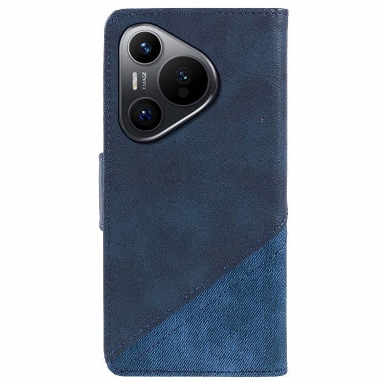 For Huawei Pura 70 Case PU Leather Phone Cover Stand Shockproof TPU Inner - Dark Blue