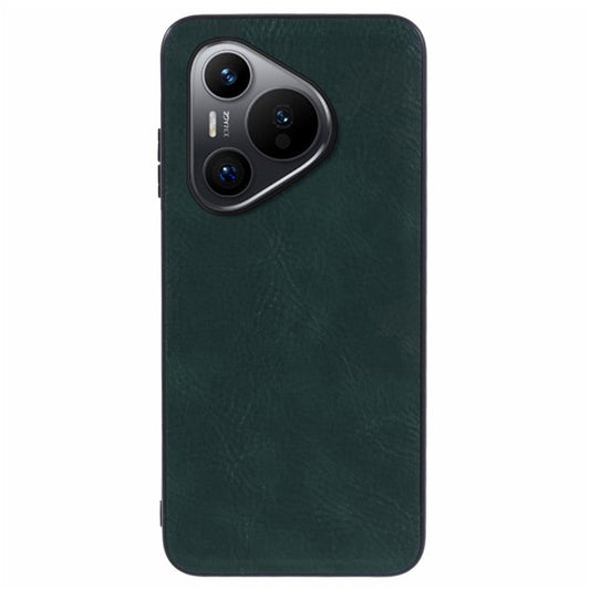 For Huawei Pura 70 Case Retro Texture PU Leather Coated PC+TPU Hybrid Phone Cover - Green