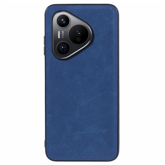 For Huawei Pura 70 Case Retro Texture PU Leather Coated PC+TPU Hybrid Phone Cover - Blue