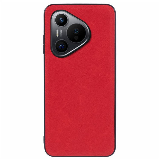 For Huawei Pura 70 Case Retro Texture PU Leather Coated PC+TPU Hybrid Phone Cover - Red
