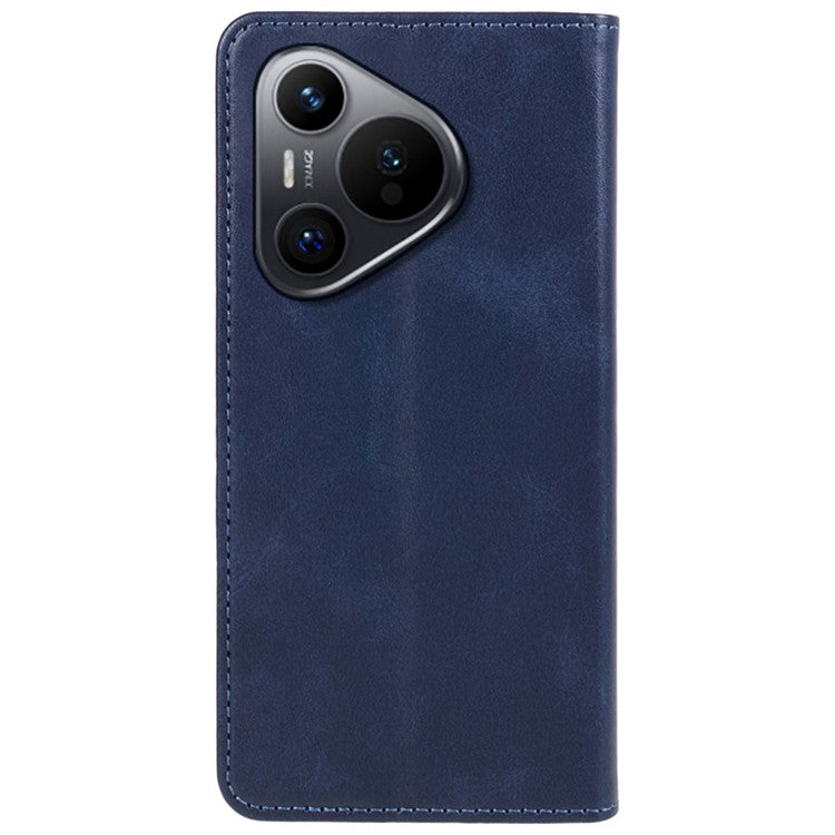 For Huawei Pura 70 Case Magnetic Closing Flip PU Leather Phone Cover - Blue