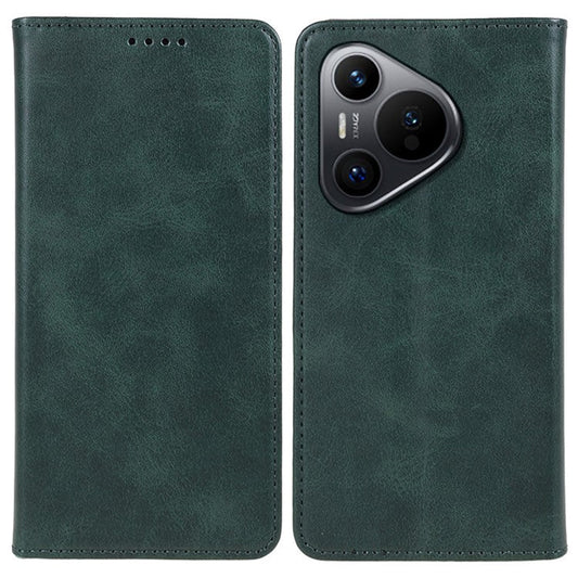 For Huawei Pura 70 Case Magnetic Closing Flip PU Leather Phone Cover - Green