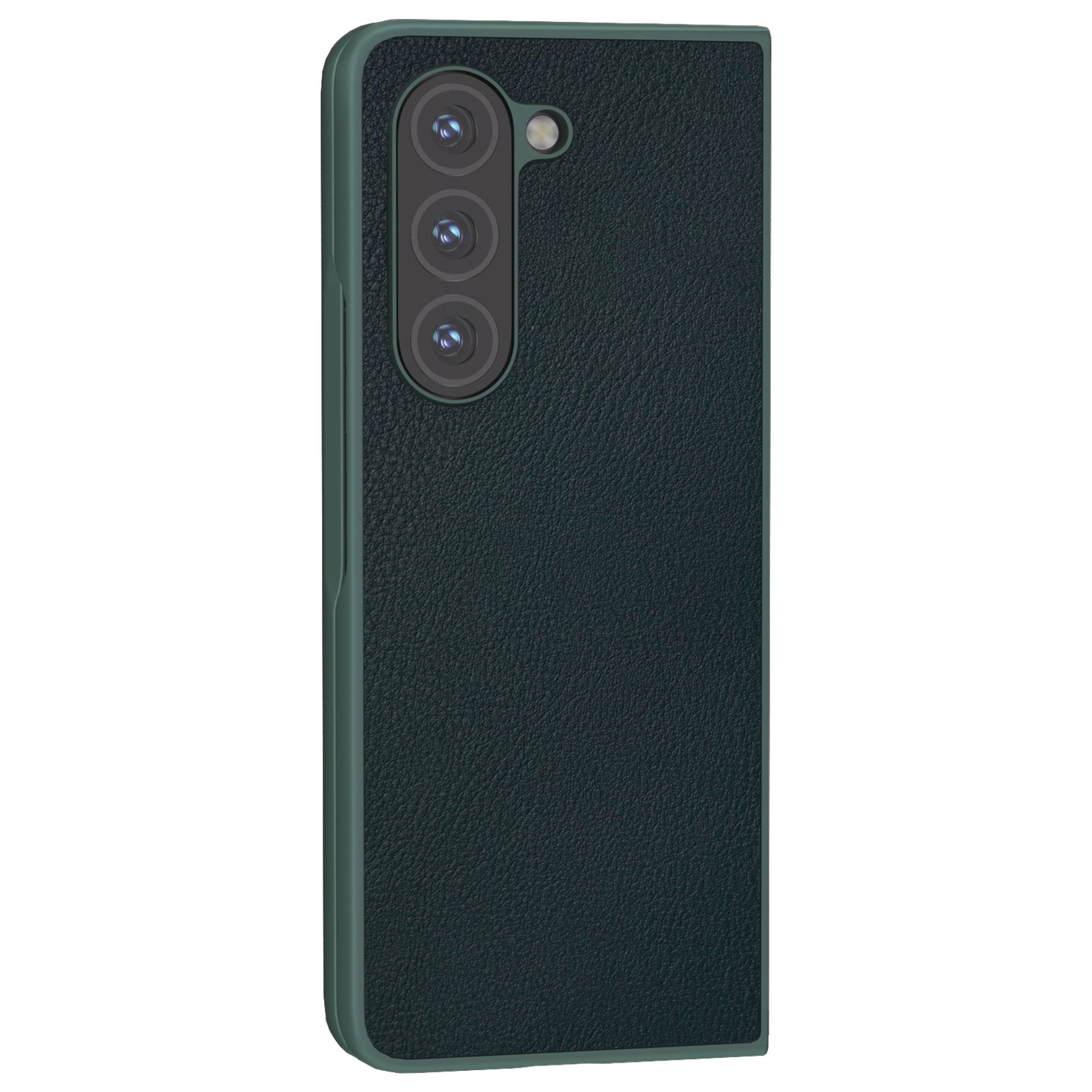 For Samsung Galaxy Z Fold6 5G Case Cell Accessories Leather + PC Phone Cover - Dark Green