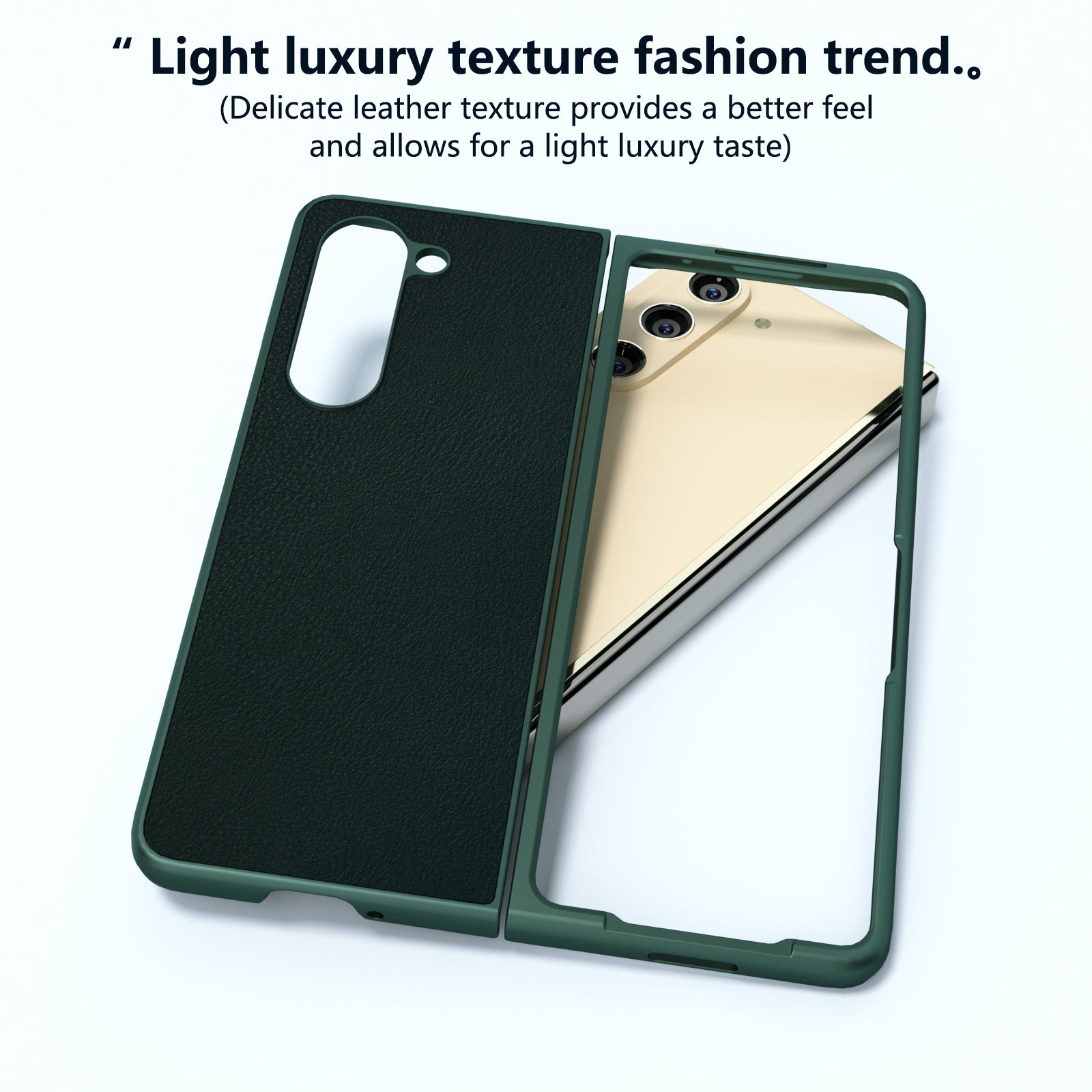 For Samsung Galaxy Z Fold6 5G Case Cell Accessories Leather + PC Phone Cover - Dark Green