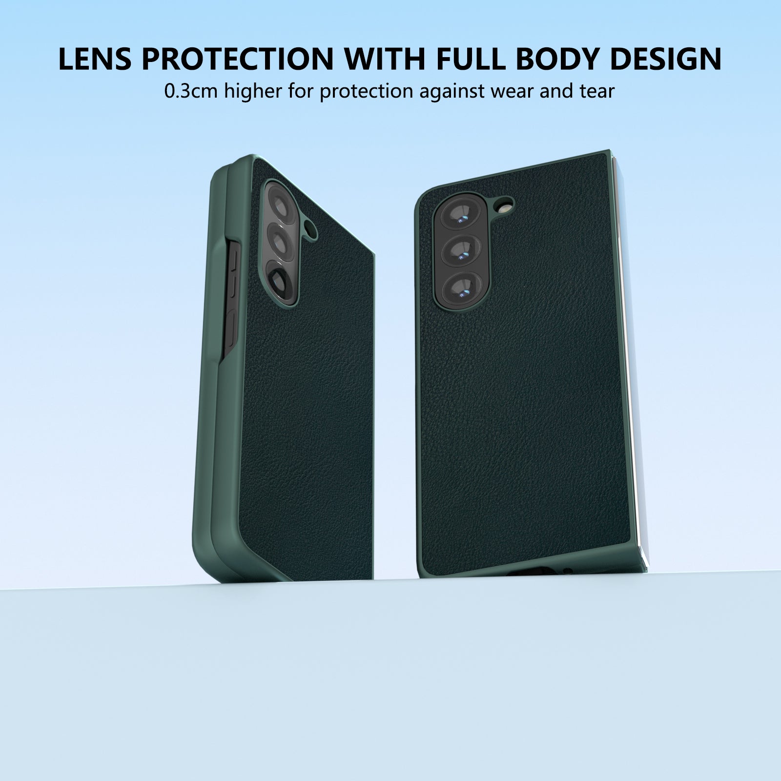 For Samsung Galaxy Z Fold6 5G Case Cell Accessories Leather + PC Phone Cover - Dark Green