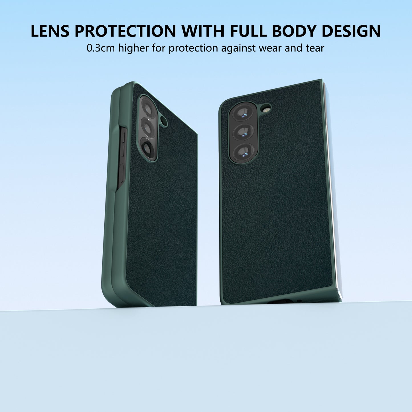 For Samsung Galaxy Z Fold6 5G Case Cell Accessories Leather + PC Phone Cover - Dark Green
