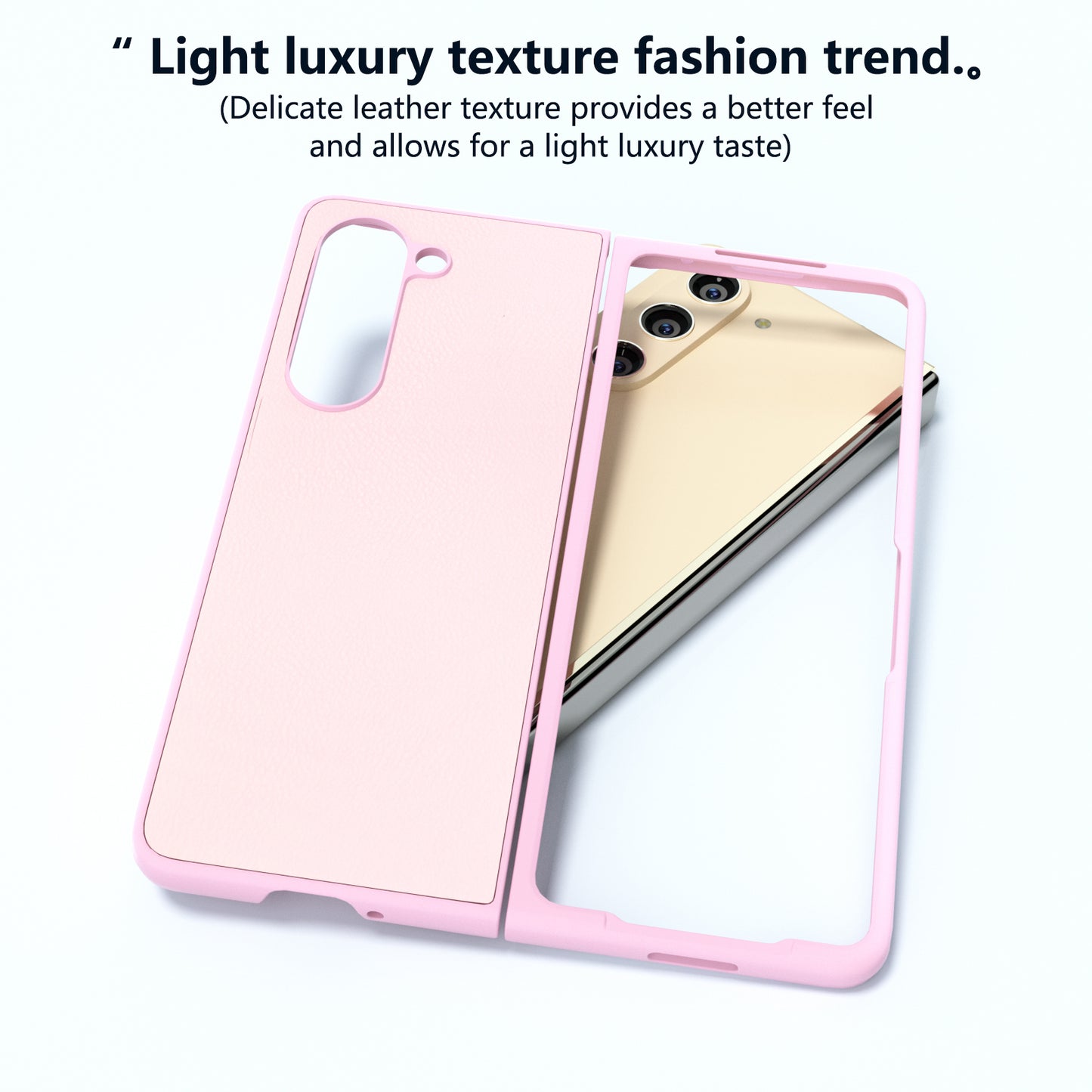 For Samsung Galaxy Z Fold6 5G Case Cell Accessories Leather + PC Phone Cover - Pink