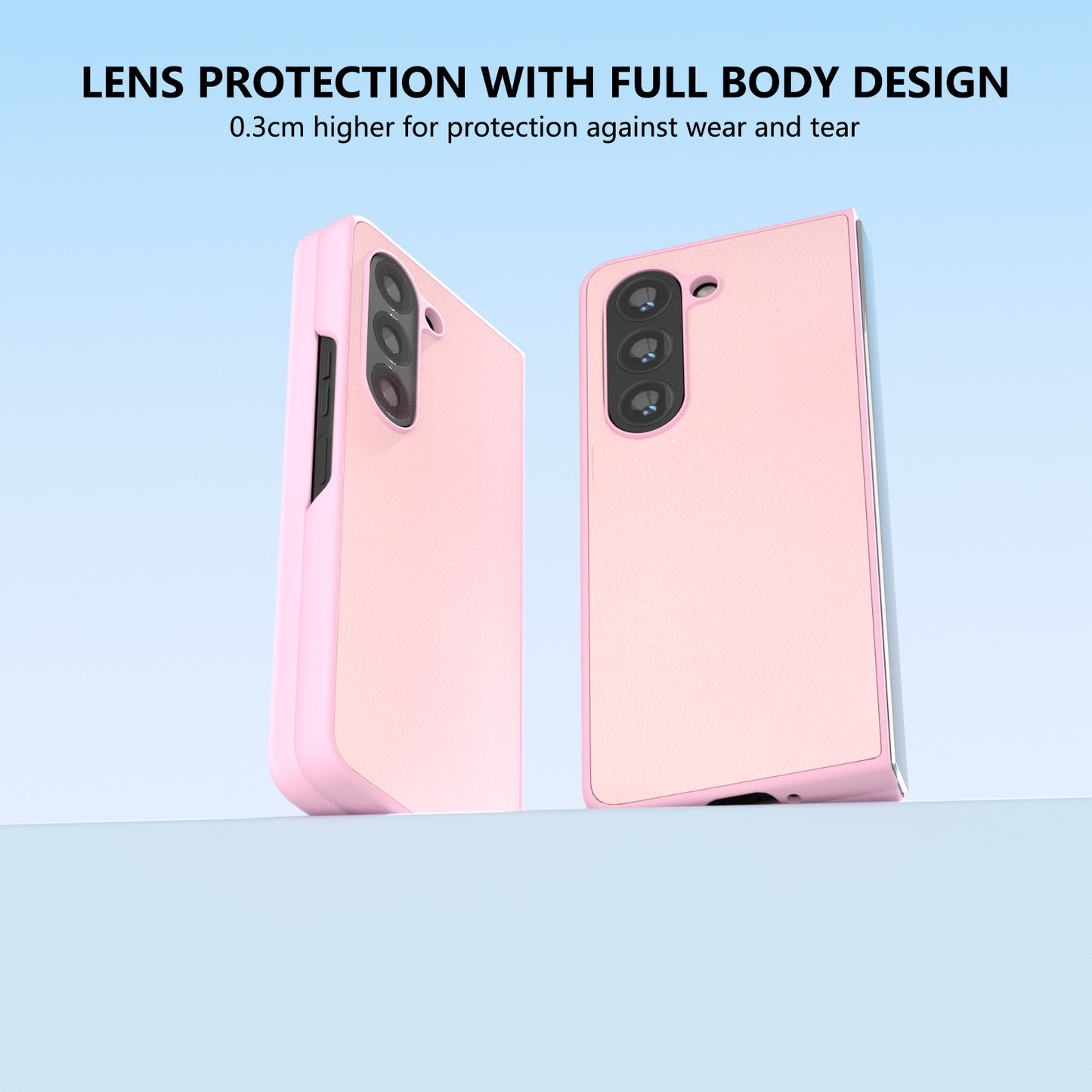 For Samsung Galaxy Z Fold6 5G Case Cell Accessories Leather + PC Phone Cover - Pink