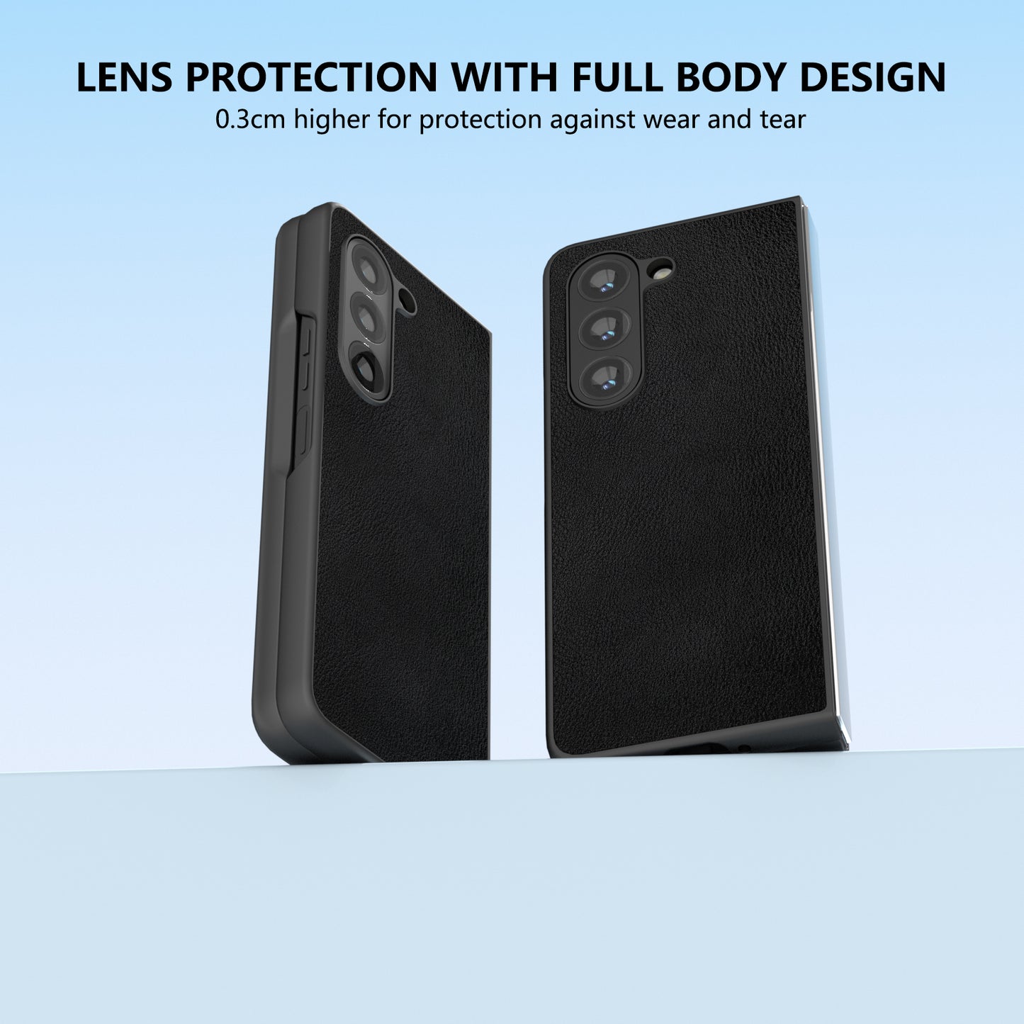 For Samsung Galaxy Z Fold6 5G Case Cell Accessories Leather + PC Phone Cover - Black