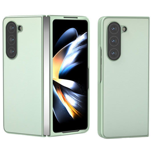For Samsung Galaxy Z Fold6 5G Case Cell Accessories Leather + PC Phone Cover - Light Green