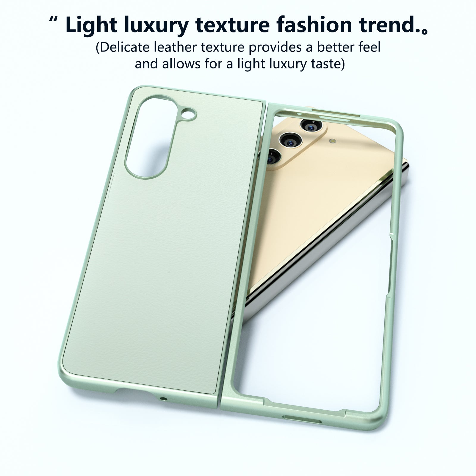 For Samsung Galaxy Z Fold6 5G Case Cell Accessories Leather + PC Phone Cover - Light Green