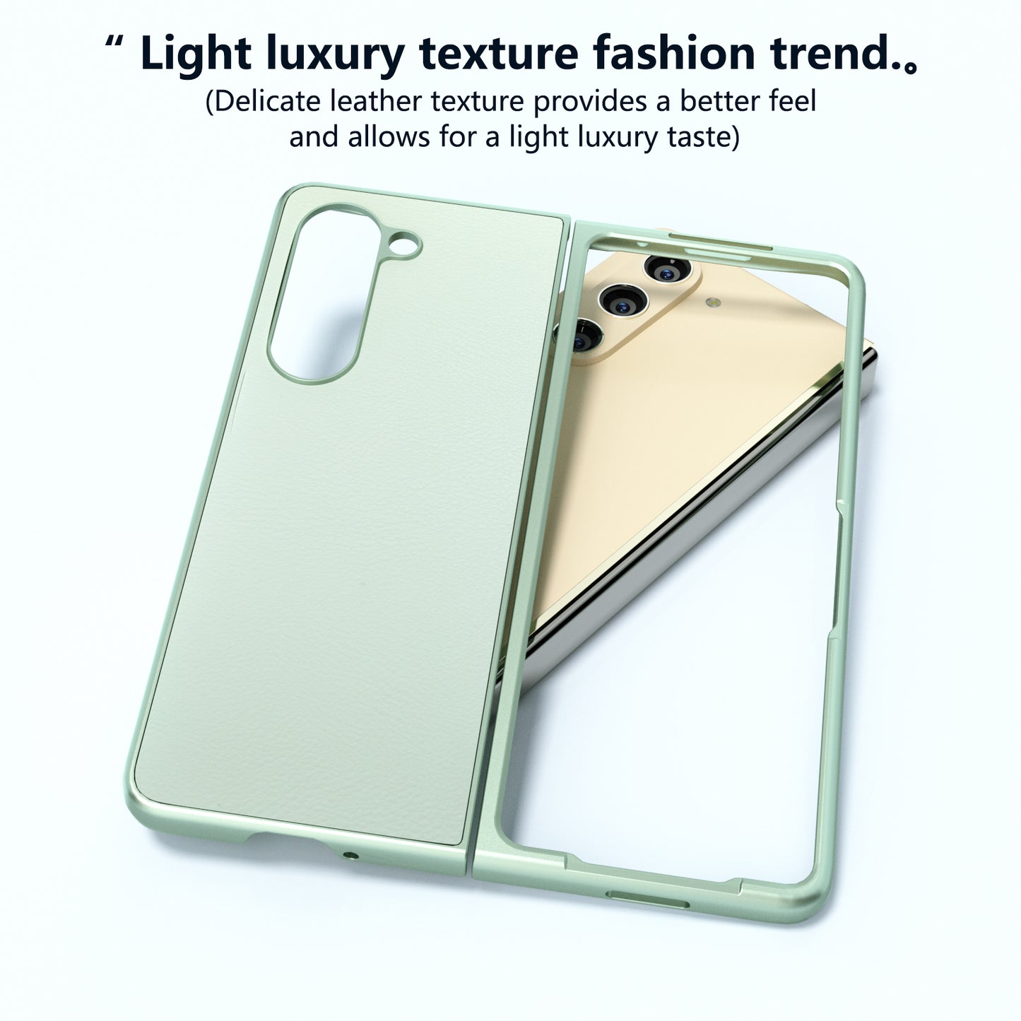 For Samsung Galaxy Z Fold6 5G Case Cell Accessories Leather + PC Phone Cover - Light Green