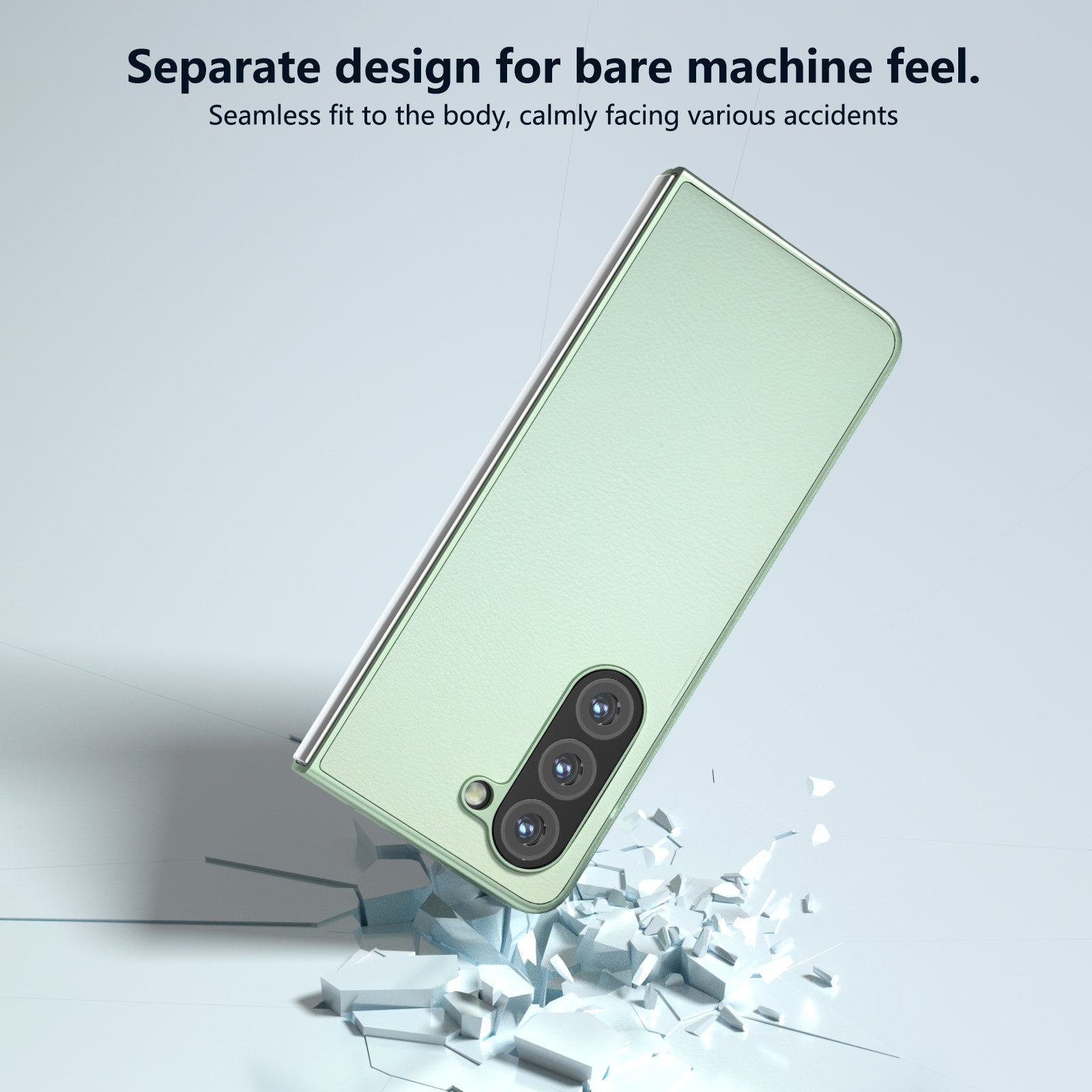 For Samsung Galaxy Z Fold6 5G Case Cell Accessories Leather + PC Phone Cover - Light Green