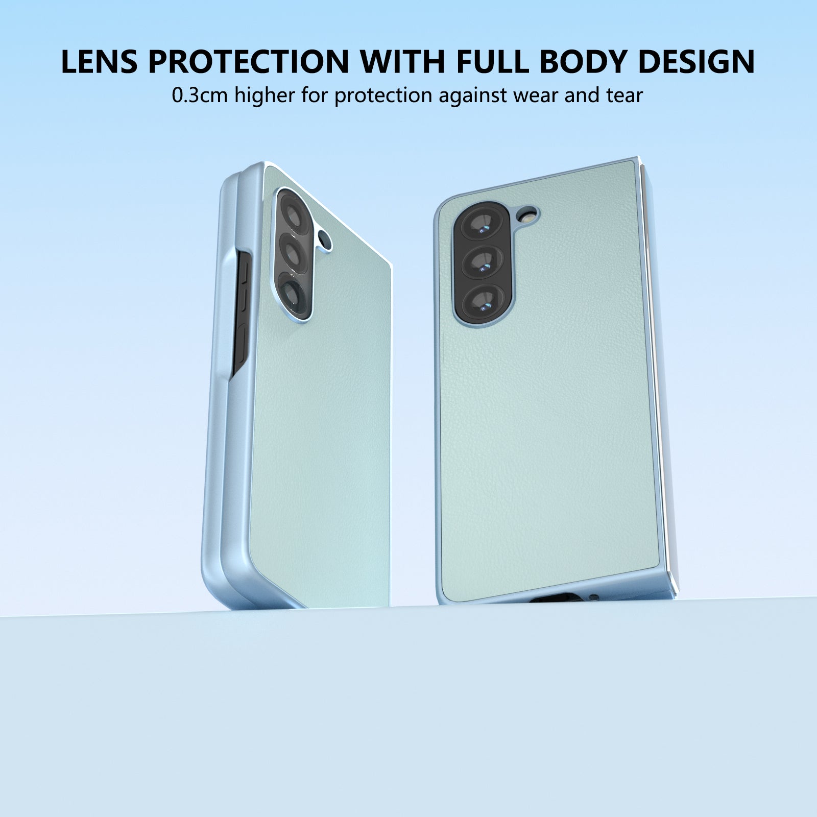 For Samsung Galaxy Z Fold6 5G Case Cell Accessories Leather + PC Phone Cover - Baby Blue