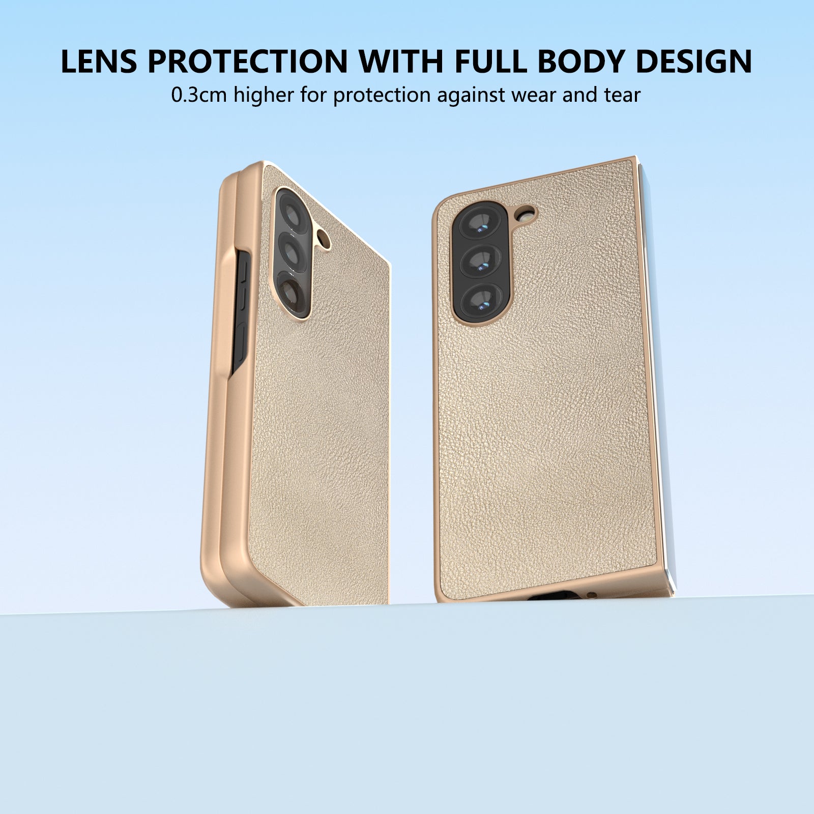 For Samsung Galaxy Z Fold6 5G Case Cell Accessories Leather + PC Phone Cover - Gold