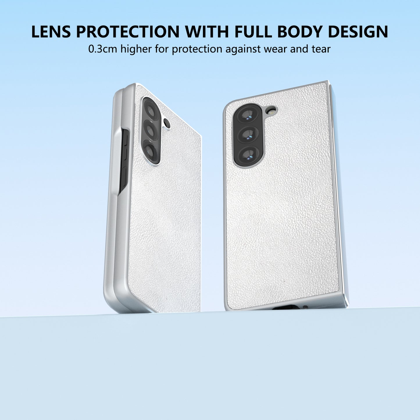 For Samsung Galaxy Z Fold6 5G Case Cell Accessories Leather + PC Phone Cover - Silver