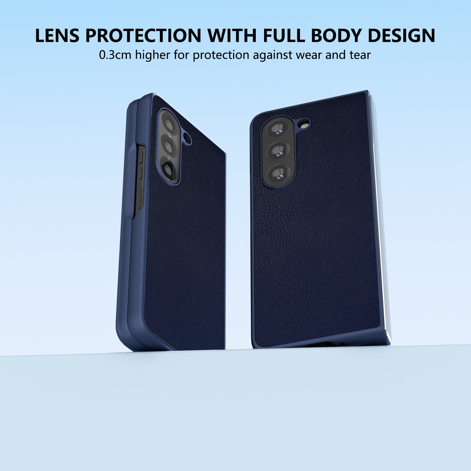 For Samsung Galaxy Z Fold6 5G Case Cell Accessories Leather + PC Phone Cover - Dark Blue
