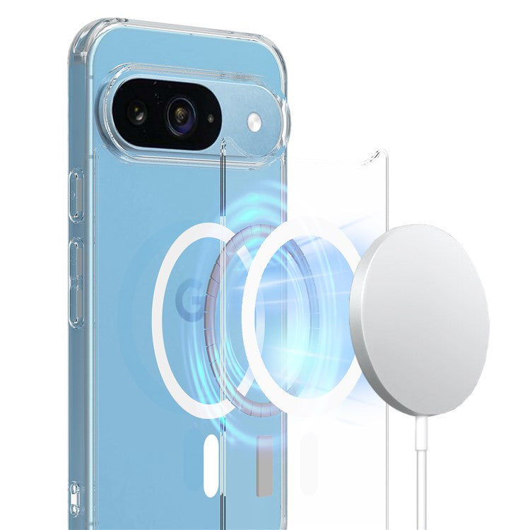 For Google Pixel 9 Clear Case Compatible with MagSafe TPU+Acrylic Phone Cover