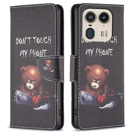 For Motorola Edge 50 Ultra 5G / Moto X50 Ultra 5G Case Leather Phone Cover Pattern Printing - Bear