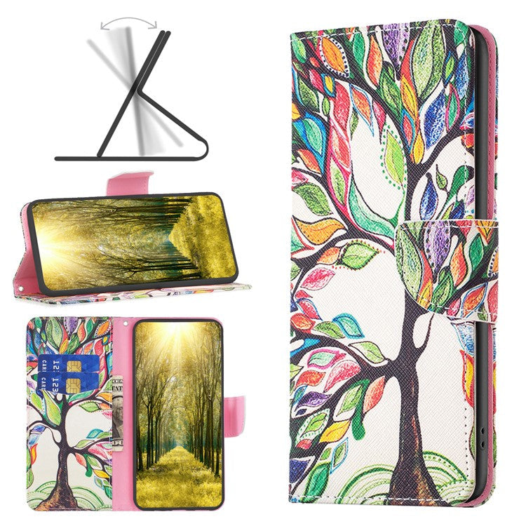 For Motorola Edge 50 Ultra 5G / Moto X50 Ultra 5G Case Leather Phone Cover Pattern Printing - Life Tree