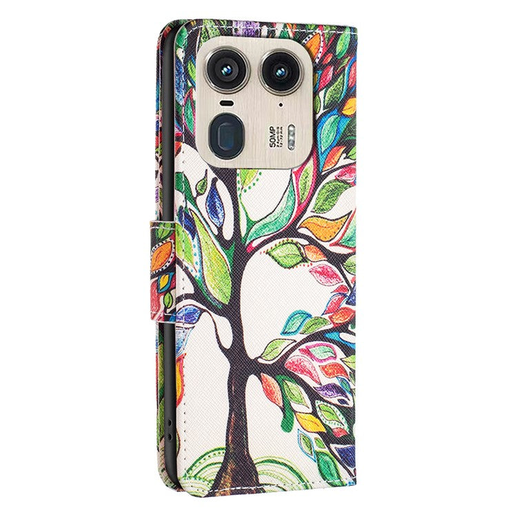 For Motorola Edge 50 Ultra 5G / Moto X50 Ultra 5G Case Leather Phone Cover Pattern Printing - Life Tree