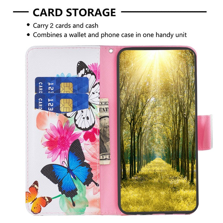 For Motorola Edge 50 Ultra 5G / Moto X50 Ultra 5G Case Leather Phone Cover Pattern Printing - Two Butterflies