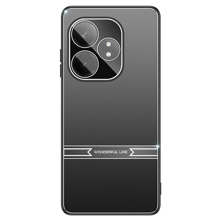 For Realme GT Neo6 5G / Neo6 SE 5G / 6T 5G Cell Phone Case Metal+PC+TPU Matte Back Cover - Black+Brushed Black