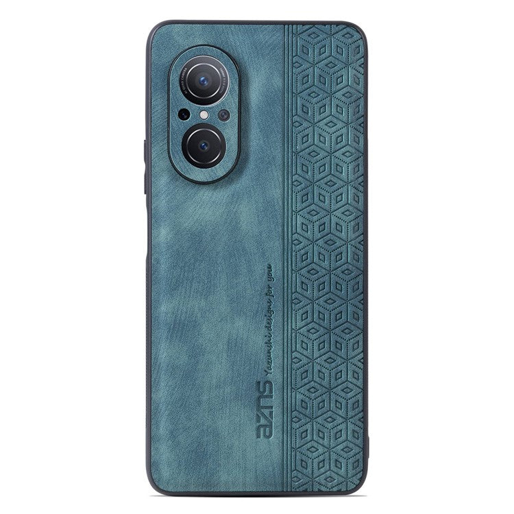 AZNS For Honor 50 SE Phone Back Case PU Leather+TPU Stylish Pattern Imprinted Phone Protective Shell - Green