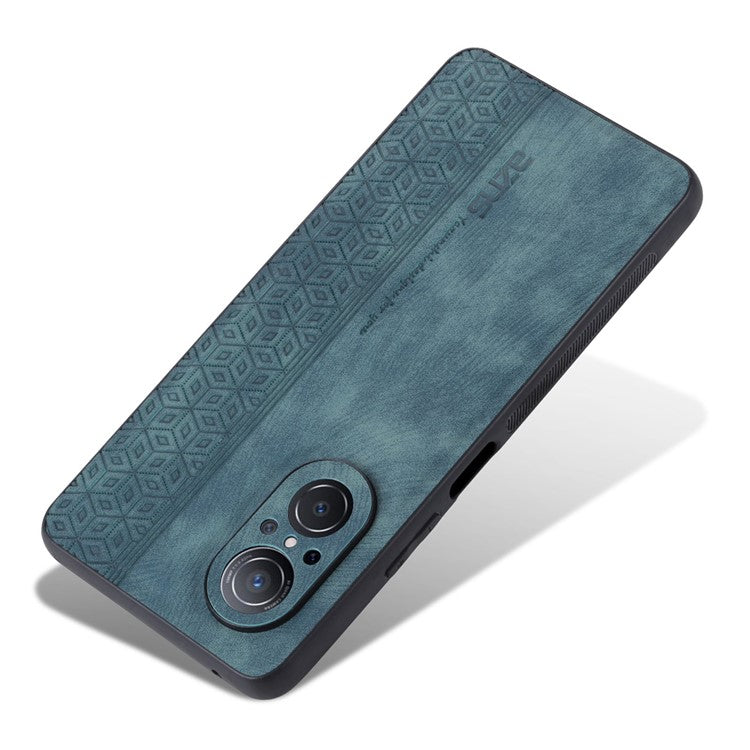 AZNS For Honor 50 SE Phone Back Case PU Leather+TPU Stylish Pattern Imprinted Phone Protective Shell - Green