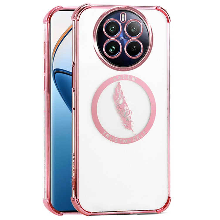 KADEM For Realme 12 Pro 5G / 12 Pro+ 5G Case Clear TPU Phone Cover 4 Corners Cushion - Pink
