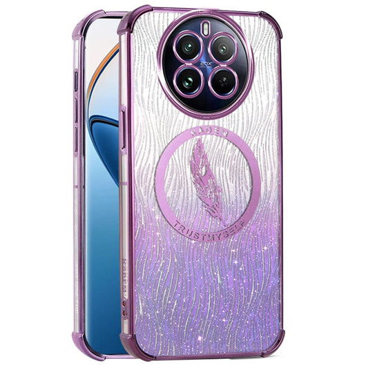KADEM For Realme 12 Pro 5G / 12 Pro+ 5G TPU Case Electroplating Phone Cover Glitter Powder - Purple