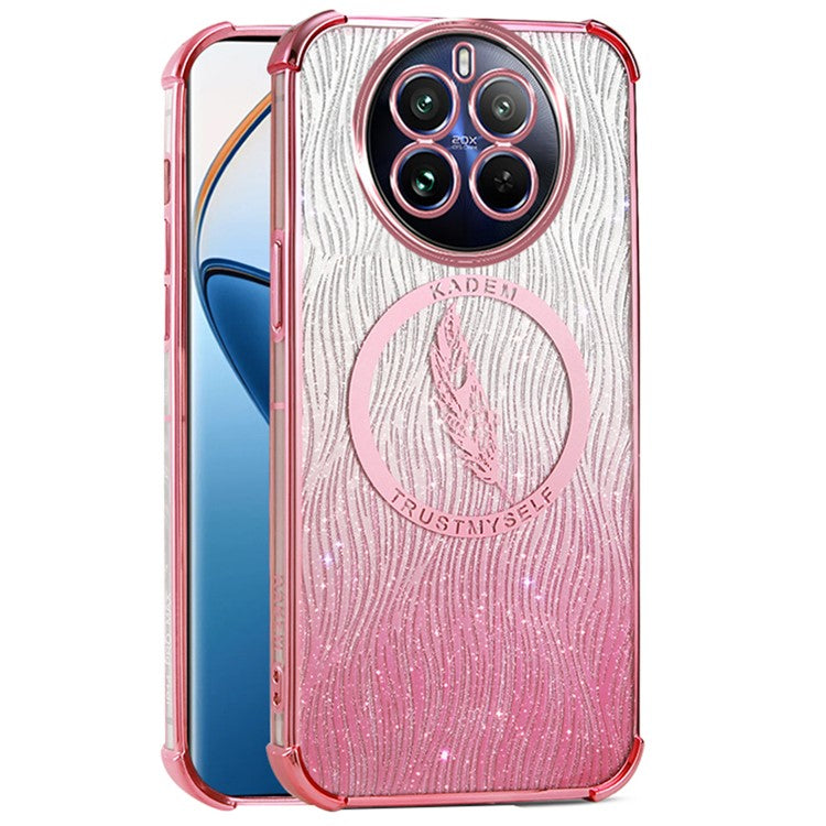 KADEM For Realme 12 Pro 5G / 12 Pro+ 5G TPU Case Electroplating Phone Cover Glitter Powder - Pink