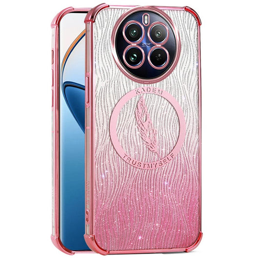 KADEM For Realme 12 Pro 5G / 12 Pro+ 5G TPU Case Electroplating Phone Cover Glitter Powder - Pink