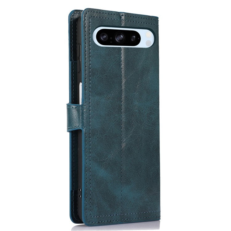 For Google Pixel 8 Pro Case Zipper Flip Leather Phone Cover Card Holder - Blue