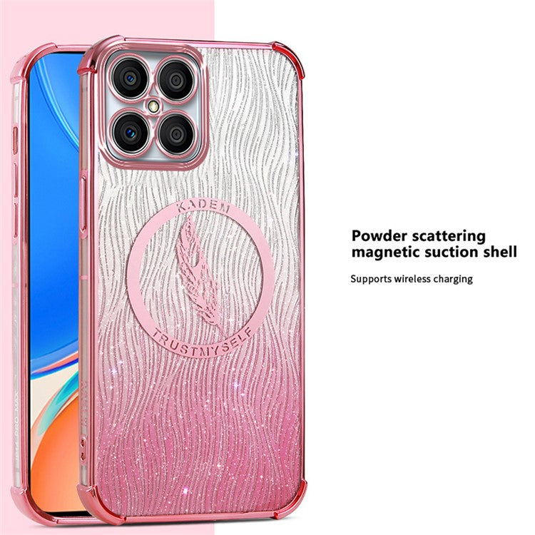 KADEM For Honor X8 4G TPU Case Electroplating Glittery Phone Cover - Pink