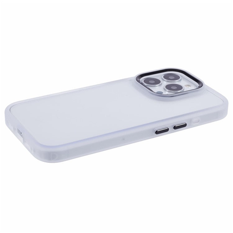 For iPhone 16 Pro Cell Phone Cases Shockproof Clear PC+TPU Back Cover - White