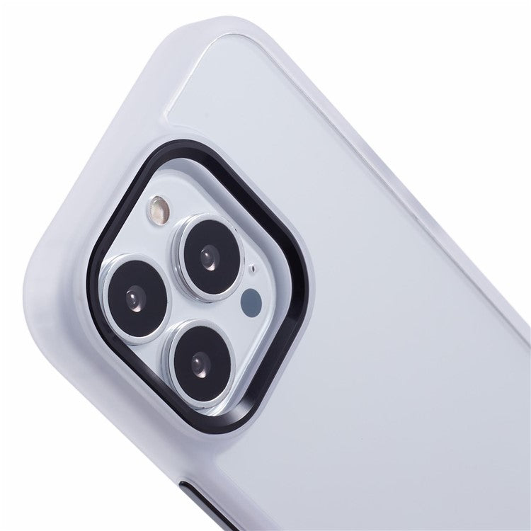 For iPhone 16 Pro Cell Phone Cases Shockproof Clear PC+TPU Back Cover - White