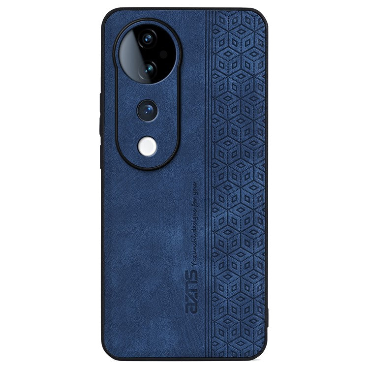 AZNS For vivo S19 5G Case Leather+TPU Phone Cover Dual Layer Shockproof Drop Protection - Blue