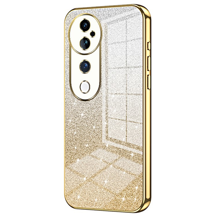 For vivo S19 Pro 5G Case Sparkling Glitter Soft TPU Gradient Color Phone Cover - Gold