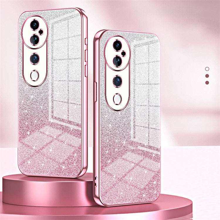 For vivo S19 Pro 5G Case Sparkling Glitter Soft TPU Gradient Color Phone Cover - Transparent