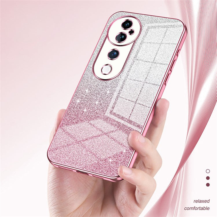 For vivo S19 Pro 5G Case Sparkling Glitter Soft TPU Gradient Color Phone Cover - Green