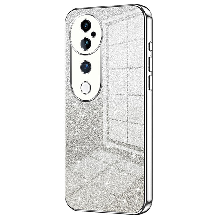 For vivo S19 Pro 5G Case Sparkling Glitter Soft TPU Gradient Color Phone Cover - Silver